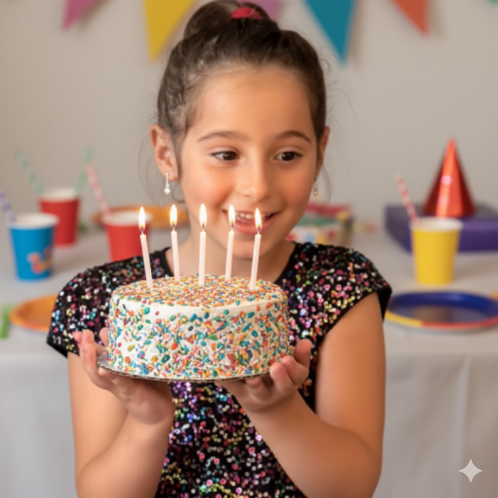 Happy child at birthday party
